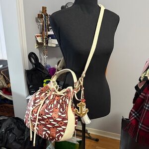 MCM Crossbody Bag in Red and Cream